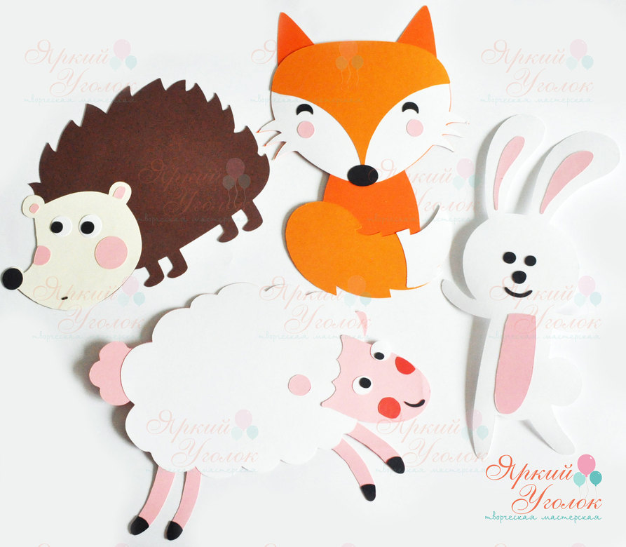 Картинки для декора из отдельных элементов - Лесные животные