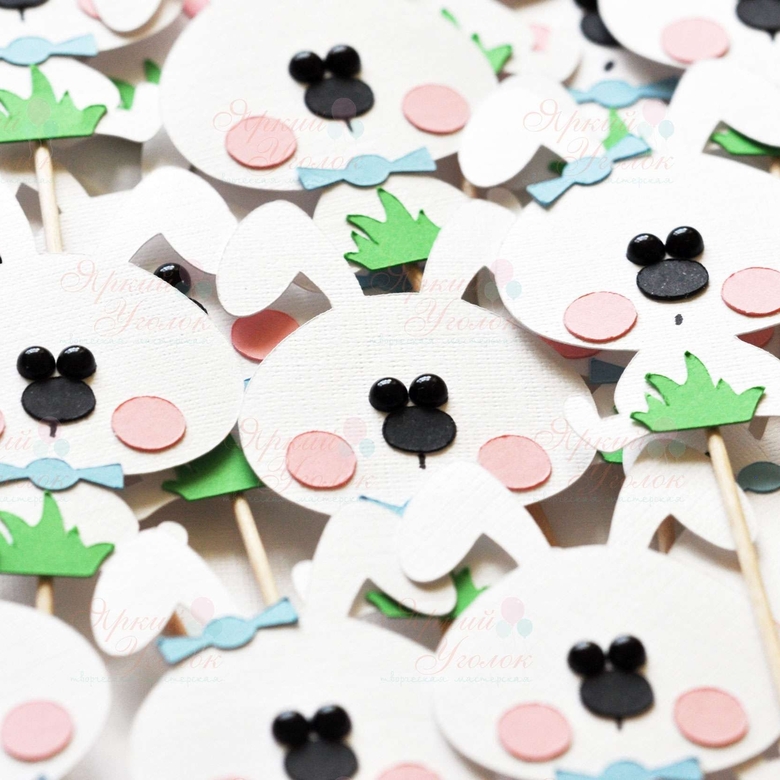 Топперы  "Зайчики" из отдельных элементов