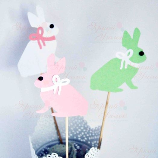 Топперы  "Зайцы" из отдельных элементов