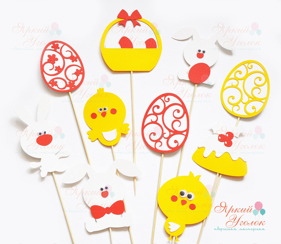Топперы  "Пасхальные" из отдельных элементов