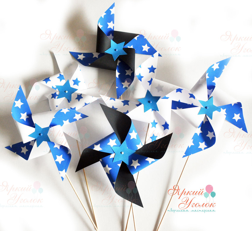 Декоративные вертушки со звездами