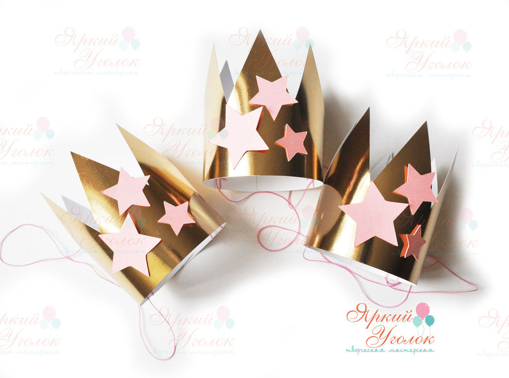 Корона с объемным декором "Звезды"