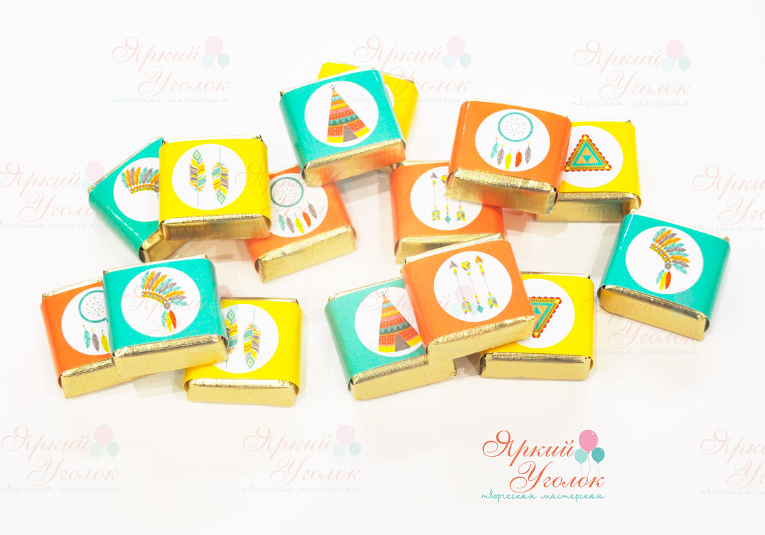 Обертки на конфетки с индейскими мотивами