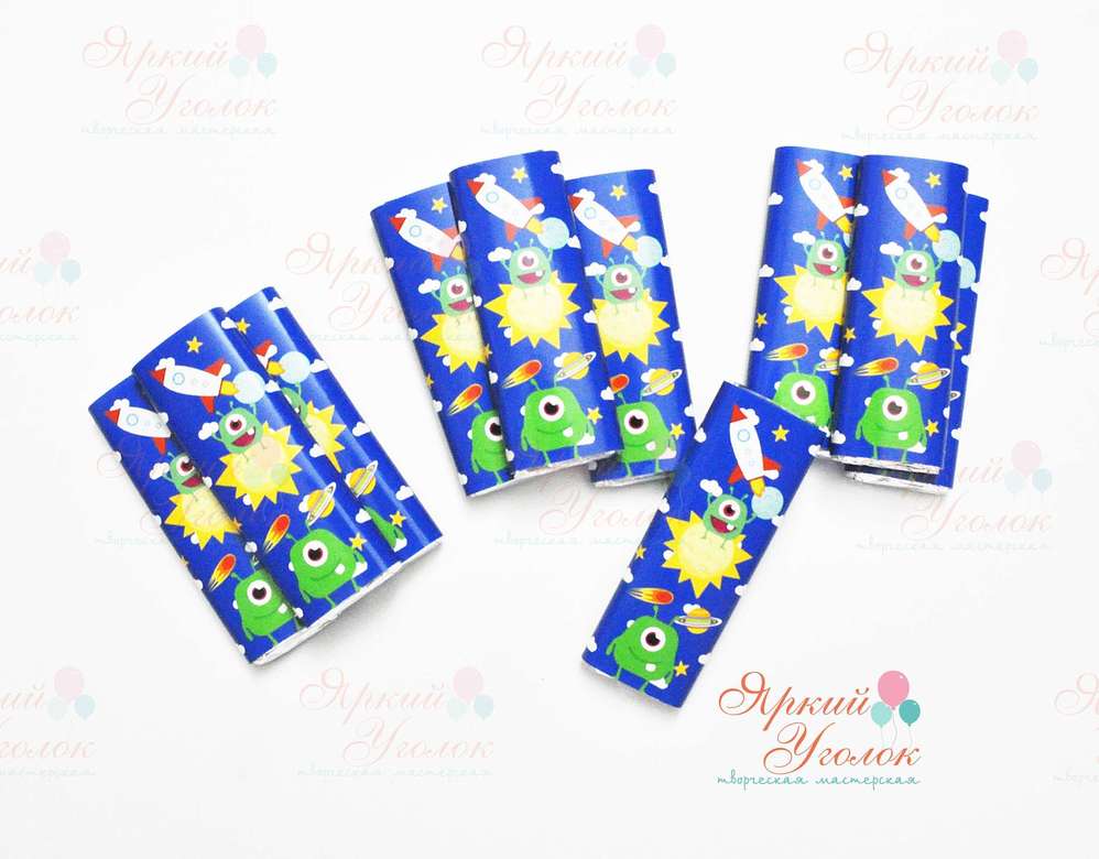 Обертки на шоколад "Космос",  20 гр