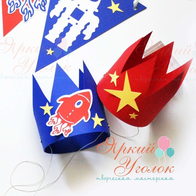 Корона с объемным декором Космос