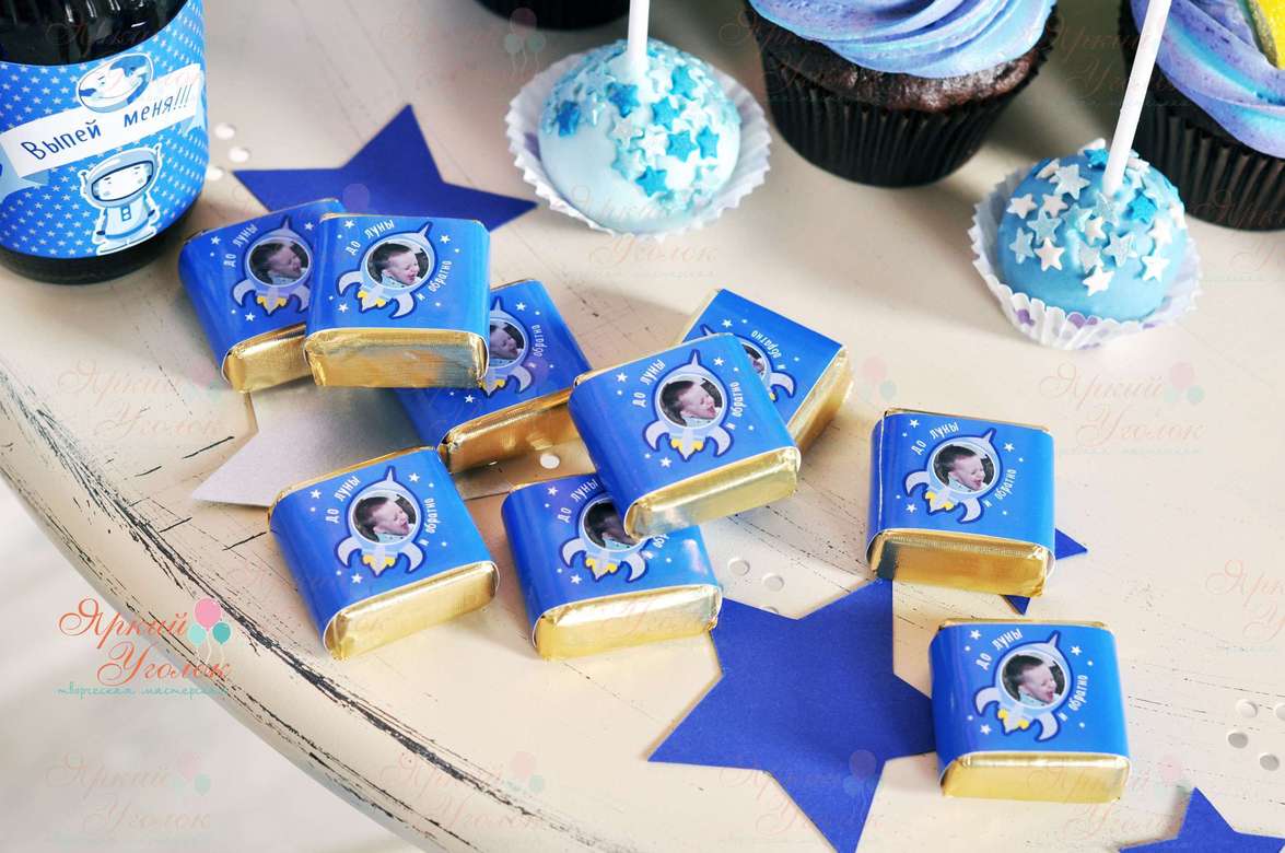 Обертки на конфетки с фото "Космос"