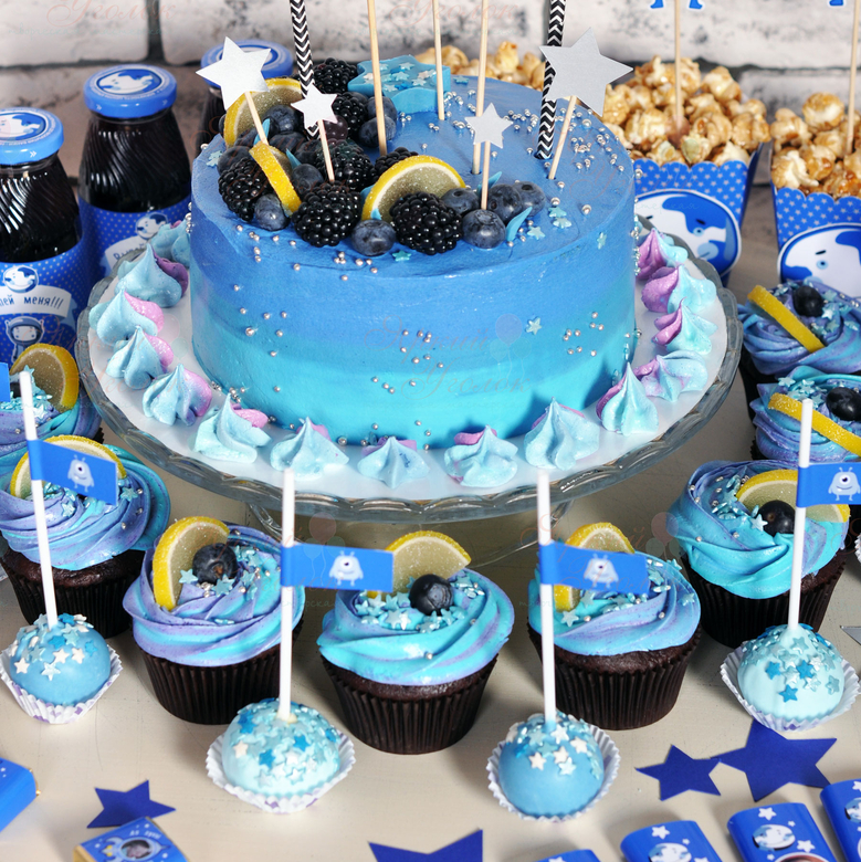 Наклейки на кейкпопсы "Космос"