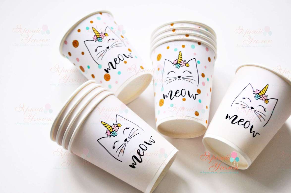 Питьевые стаканчики "Котик-единорог"