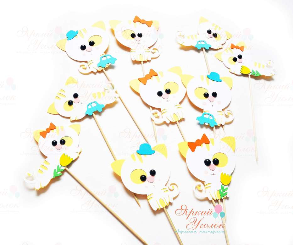 Топперы  "Котики" из отдельных элементов