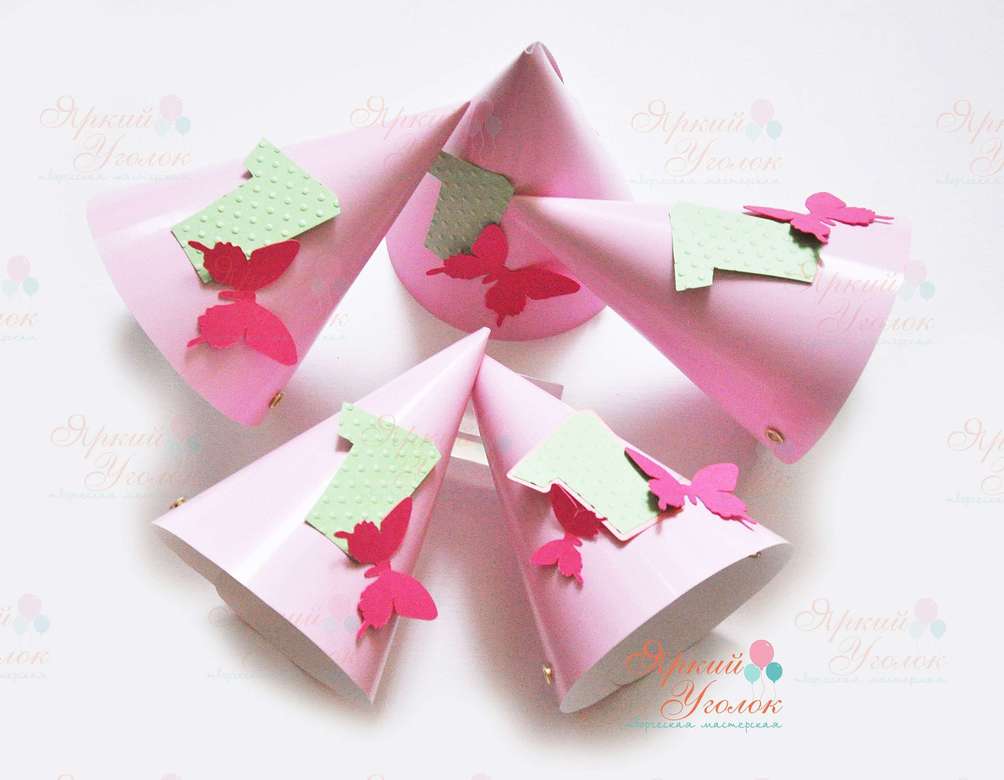 Колпачки с объемным декором "Единички с бабочками"