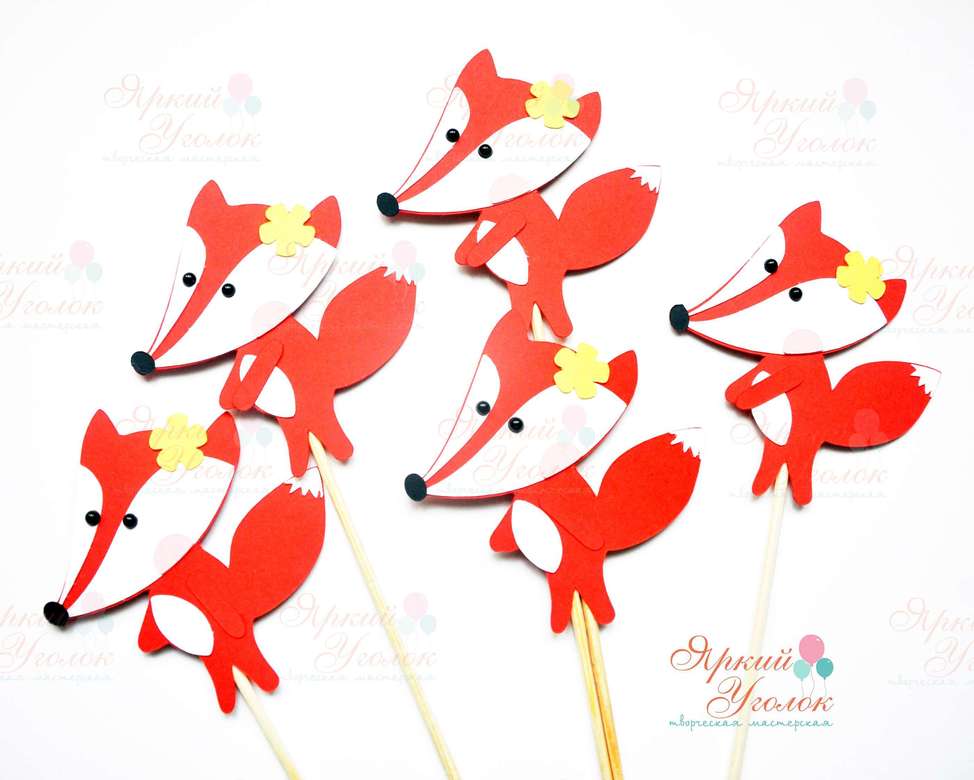 Топперы Лисички из отдельных элементов