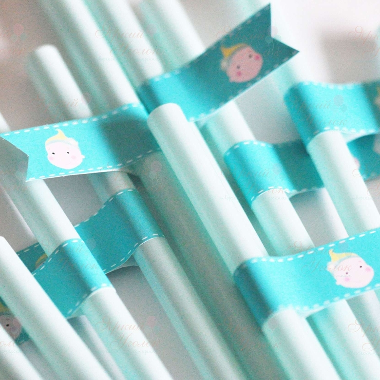 Пластиковые трубочки с декором "Малышка"
