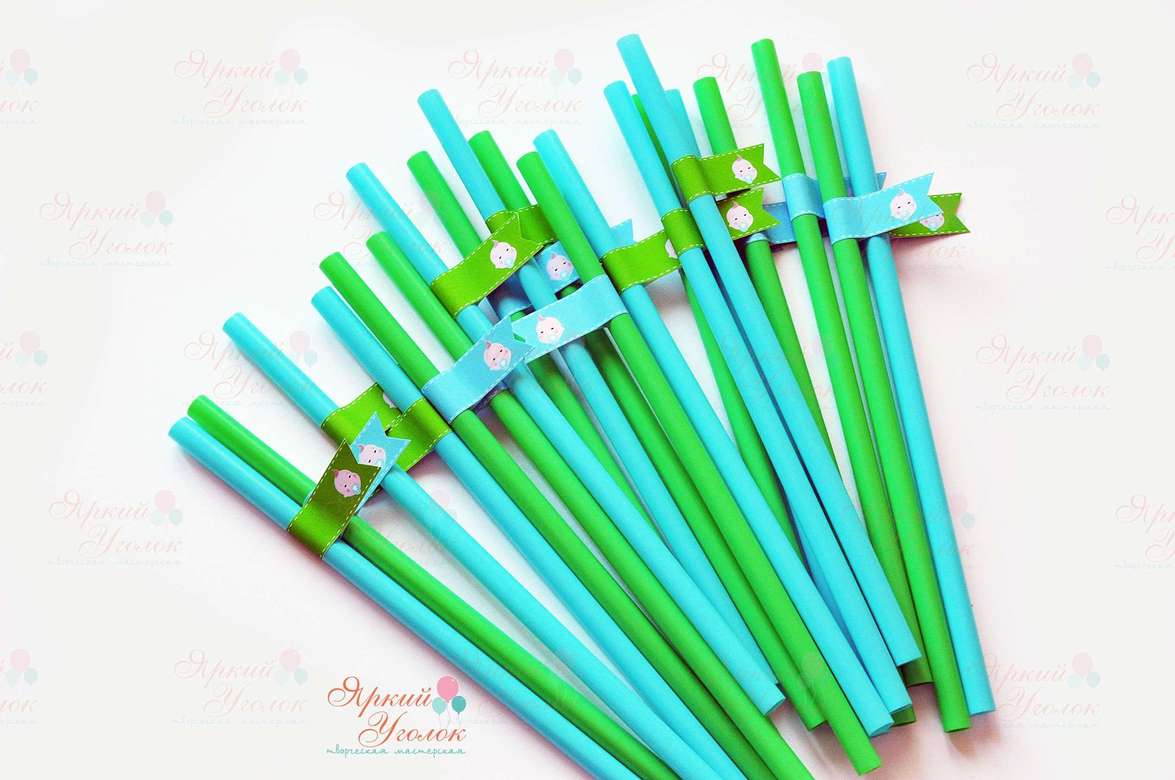 Пластиковые трубочки с декором "Малыш"