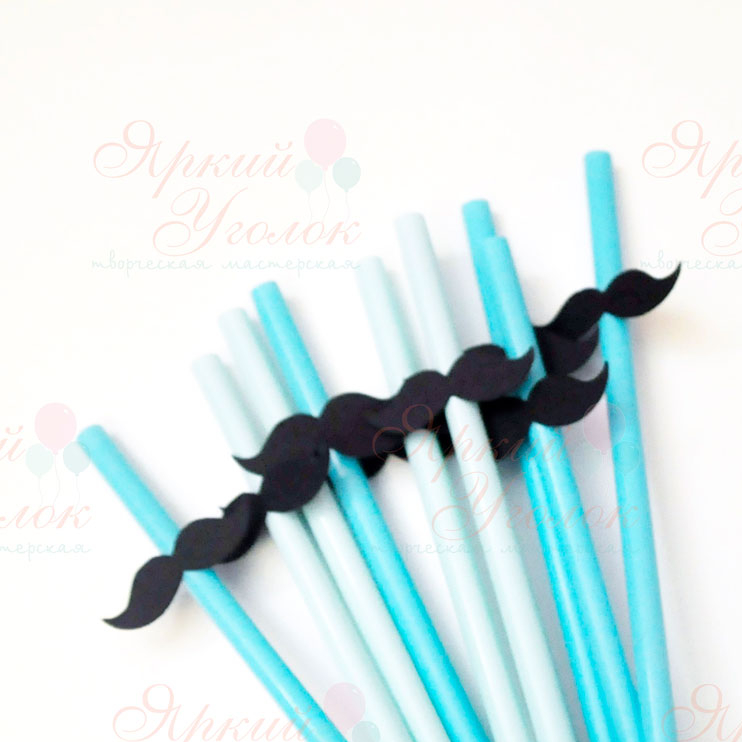 Пластиковые трубочки с декором "Маленький джентельмен"