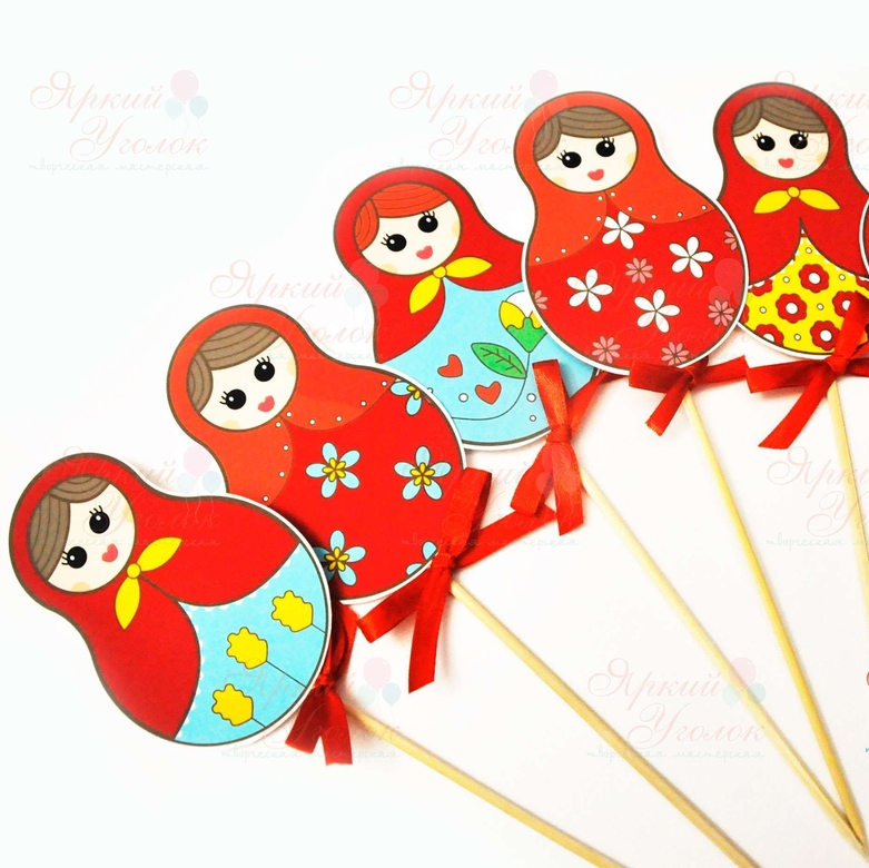 Топперы напечатанные "Матрешки"