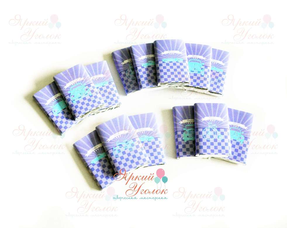 Обертки на шоколад "Ретро машинки", 15 гр