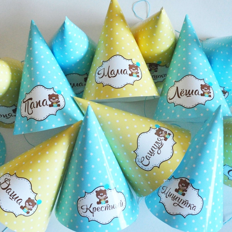 Колпачки с напечатанными картинками "Мишки"