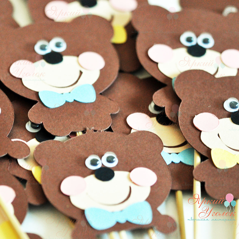 Топперы "Мишки" из отдельных элементов