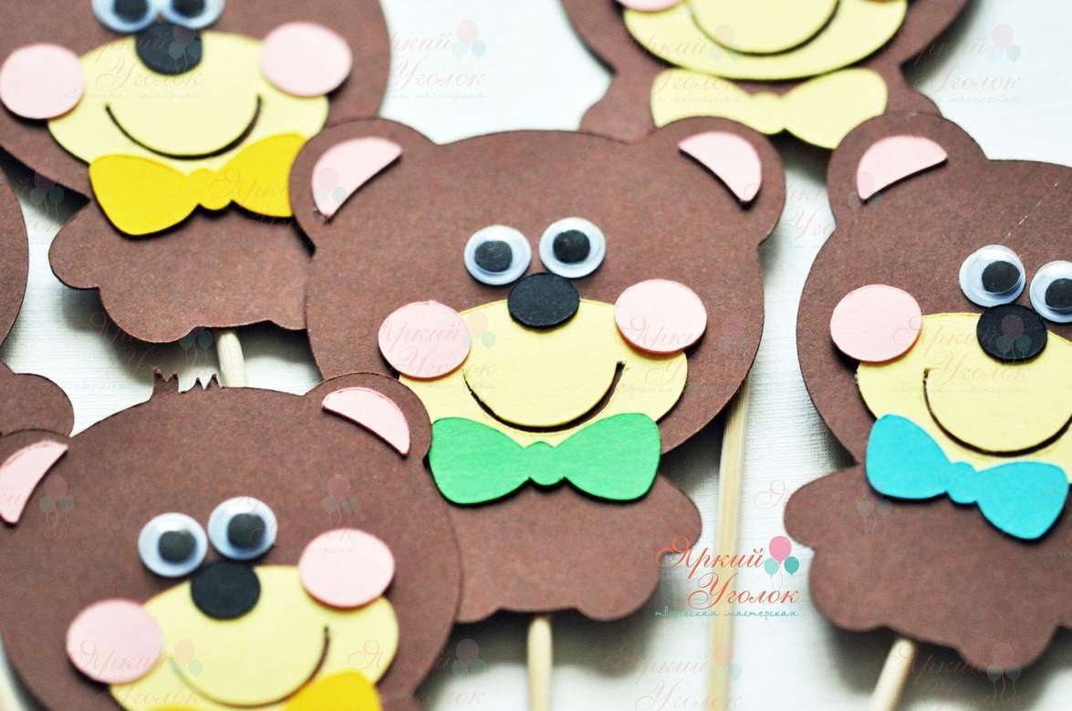 Топперы "Мишки" из отдельных элементов