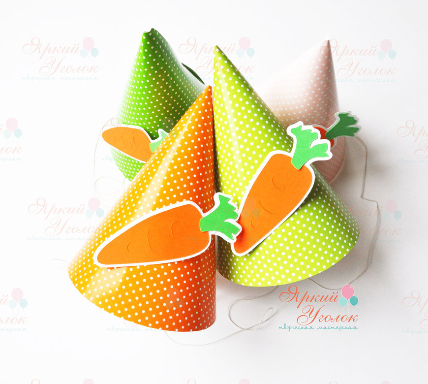 Колпачки с объемным декором "Морковки"