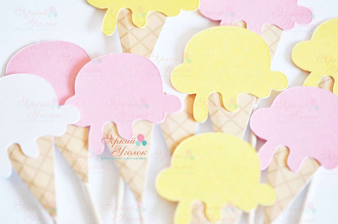 Мини топперы многослойные "Мороженки"