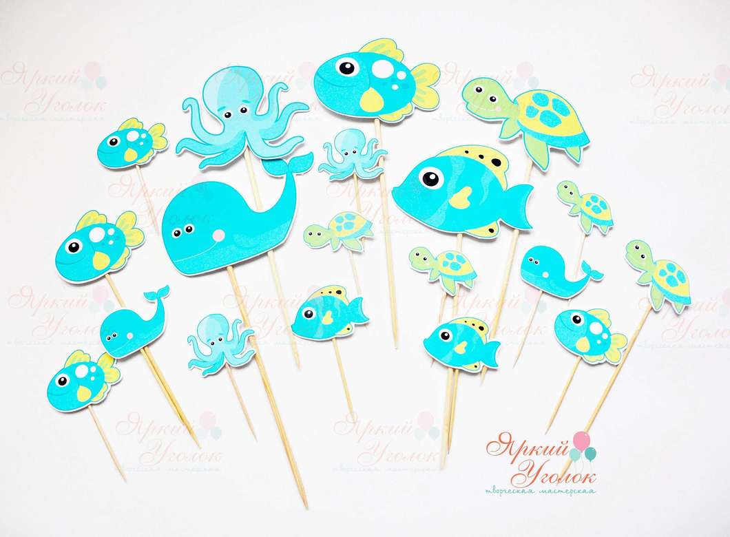 Топперы напечатанные "Морские"