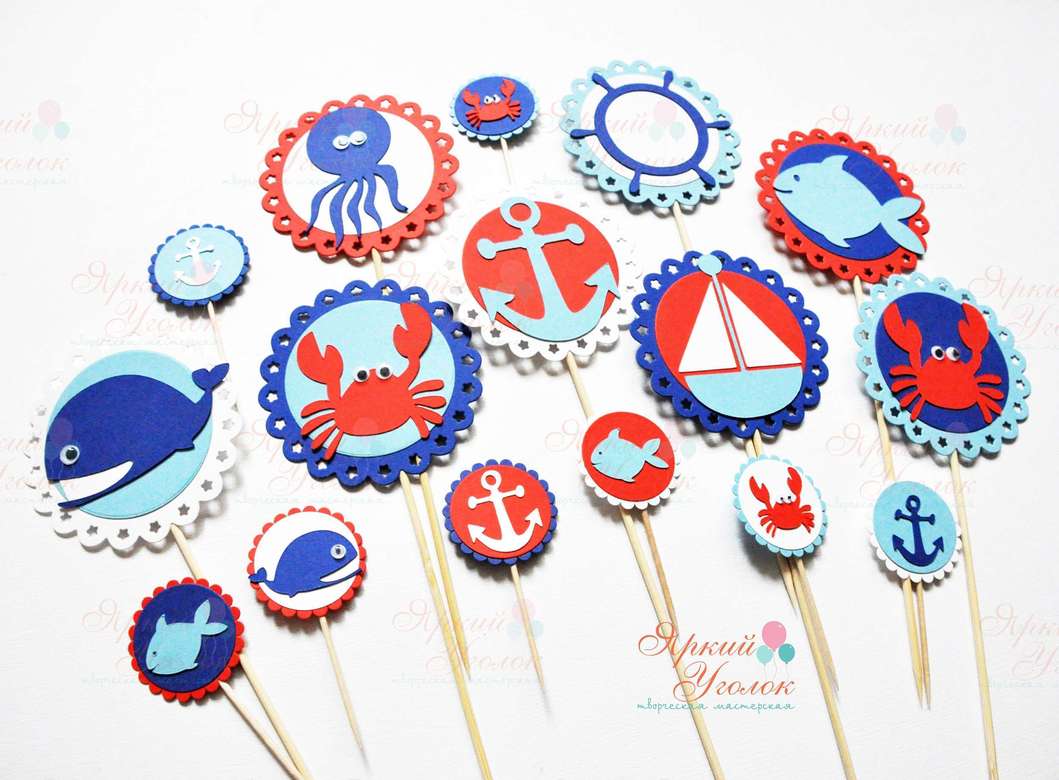 Топперы "Морские" из отдельных элементов