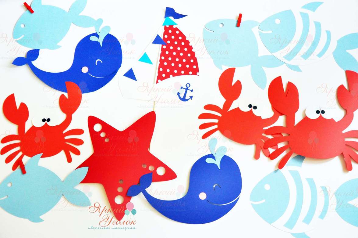 Картинки морские для декора из отдельных элементов