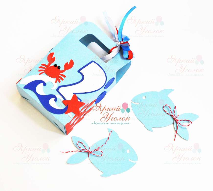 Коробочка с фигурными карточками для пожеланий "Море"