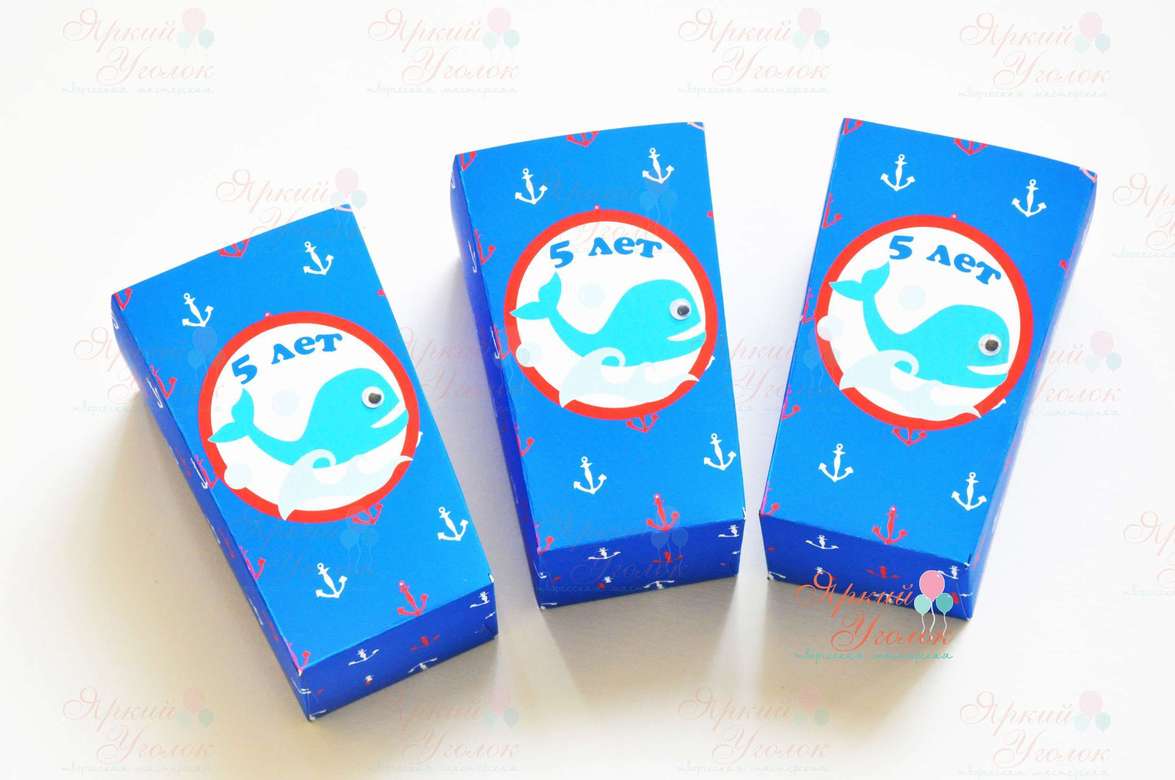 Стаканчики для сладостей или попкорна с напечатанным декором "Морские жители"