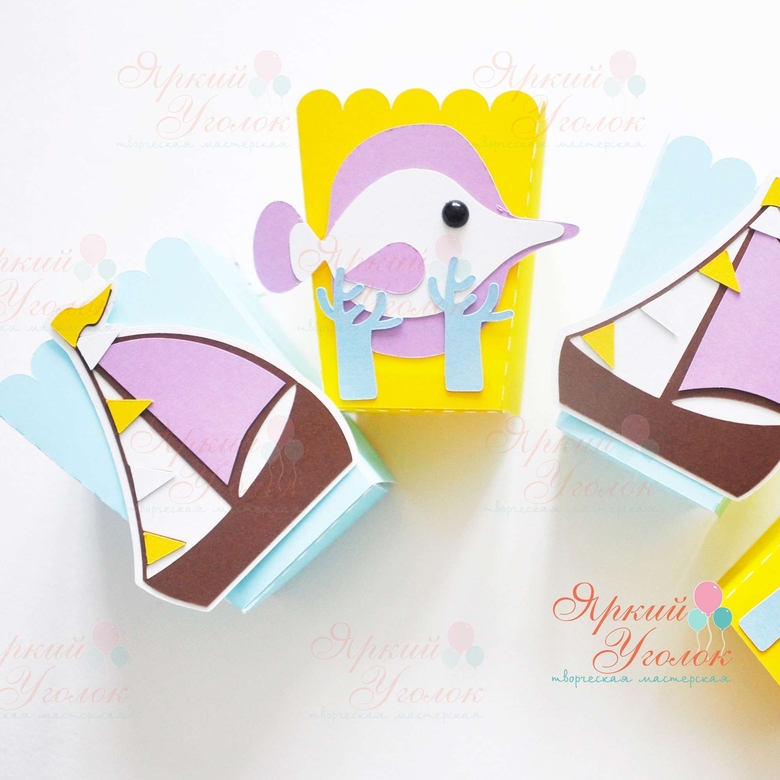 Стаканчики для сладостей или попкорна с объемным декором "Морские"