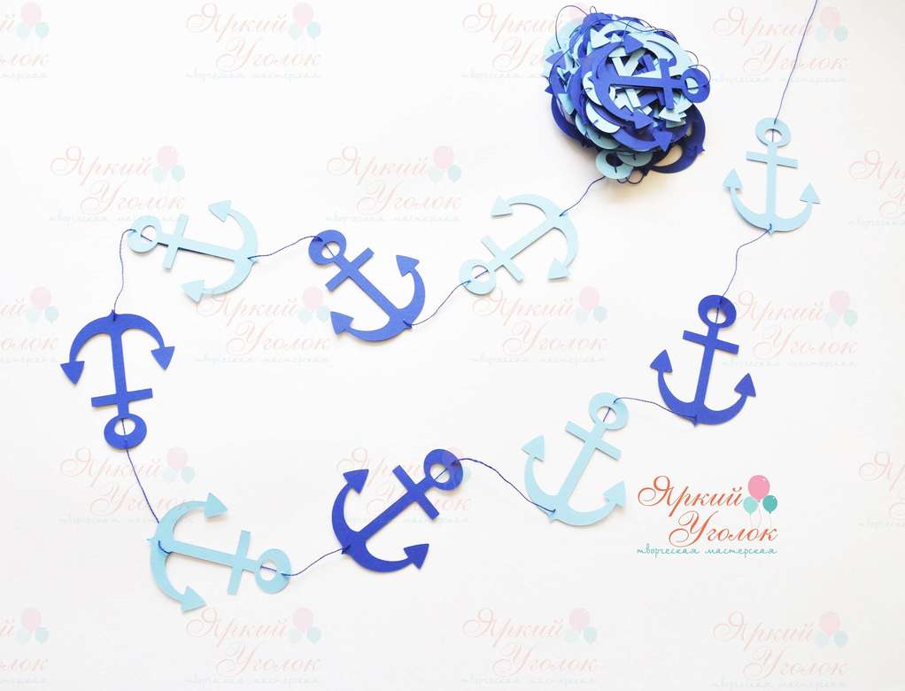 Гирлянда якоря на нитке