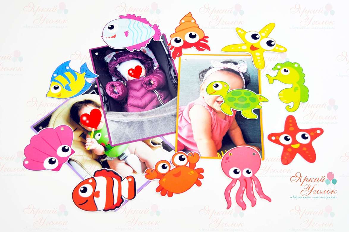 Фотогирлянда прямоугольная "Морские обитатели"