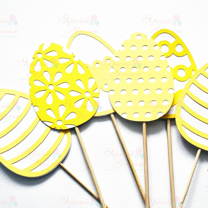 Топперы большие пасхальные "Яички" из отдельных элементов