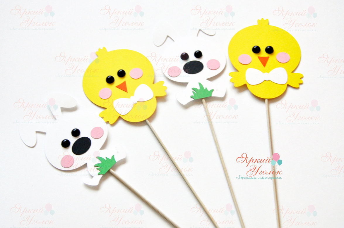 Топперы большие пасхальные из отдельных элементов