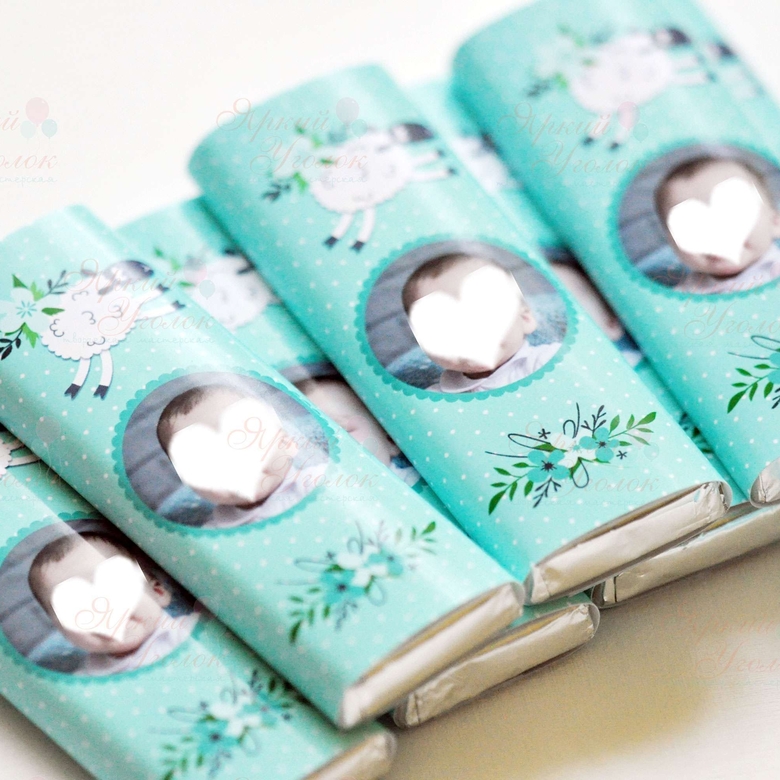 Обертки с фотографией "Овечки" на шоколад, 60 гр