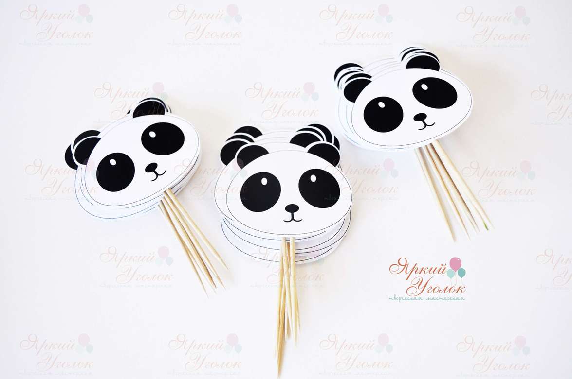Топперы напечатанные "Панды"