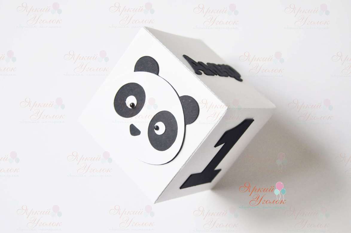 Кубики с объемными буквами и декором "Панда"