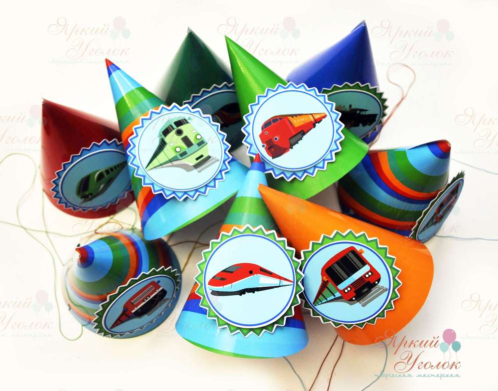 Колпачки с объемным декором "Поезда"