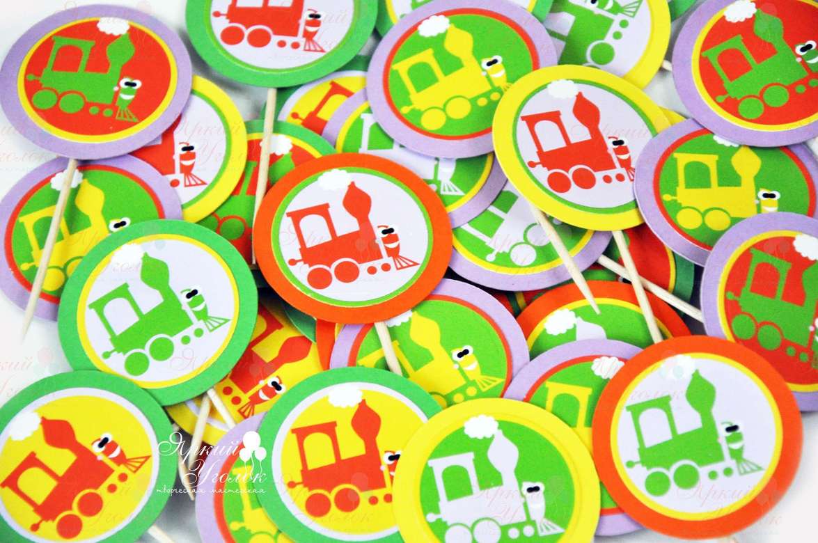 Топперы напечатанные "Паровозики"