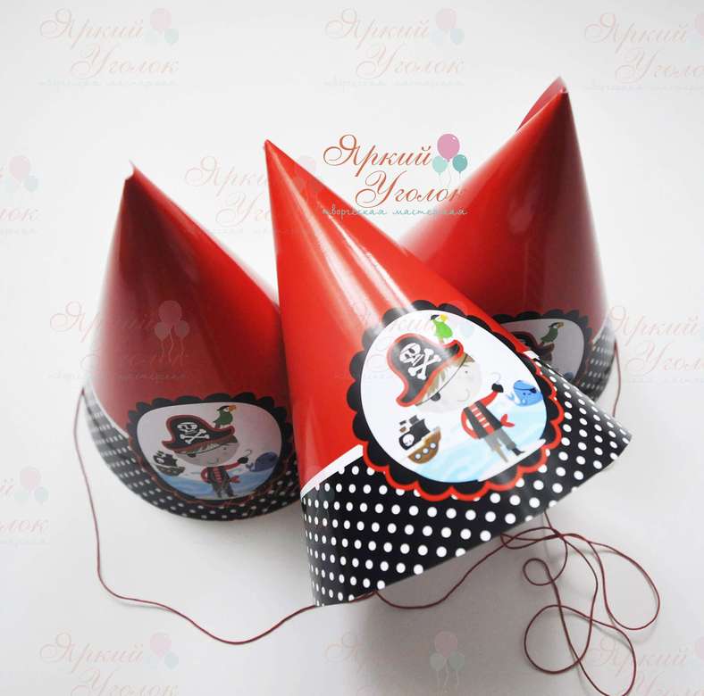 Колпачки с напечатанными картинками "Пираты"