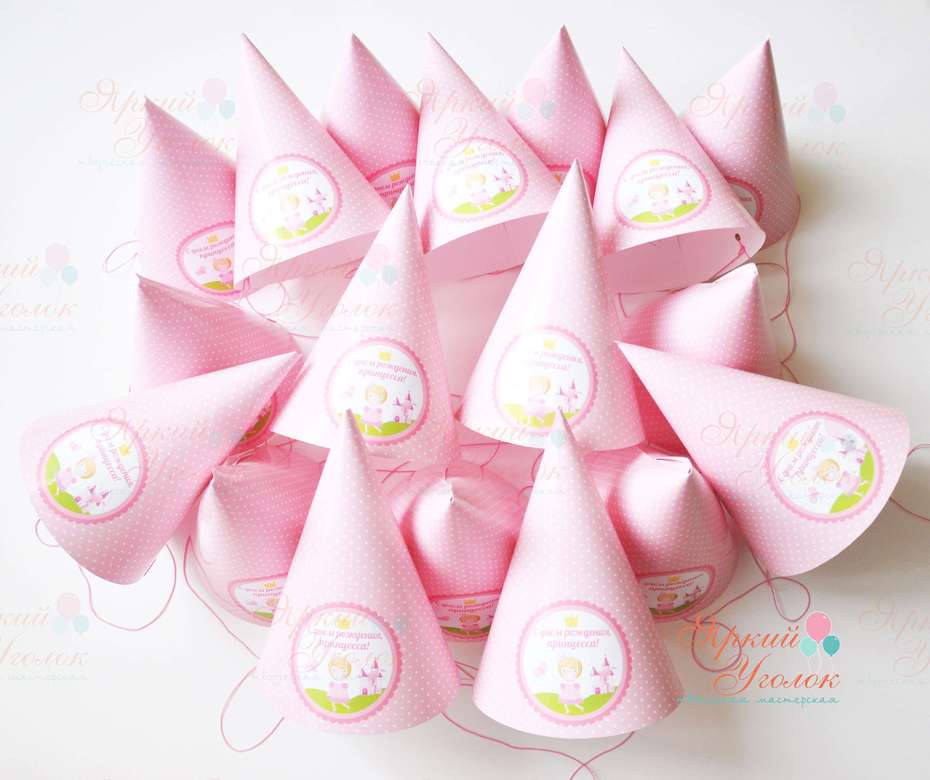 Колпачки с напечатанными картинками "Принцессы"