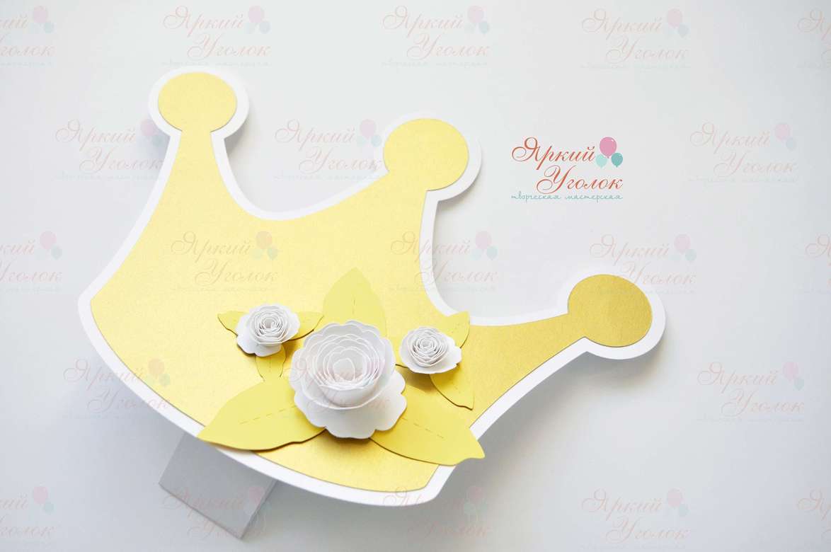 Картинка "Корона с цветком" для декора из отдельных элементов