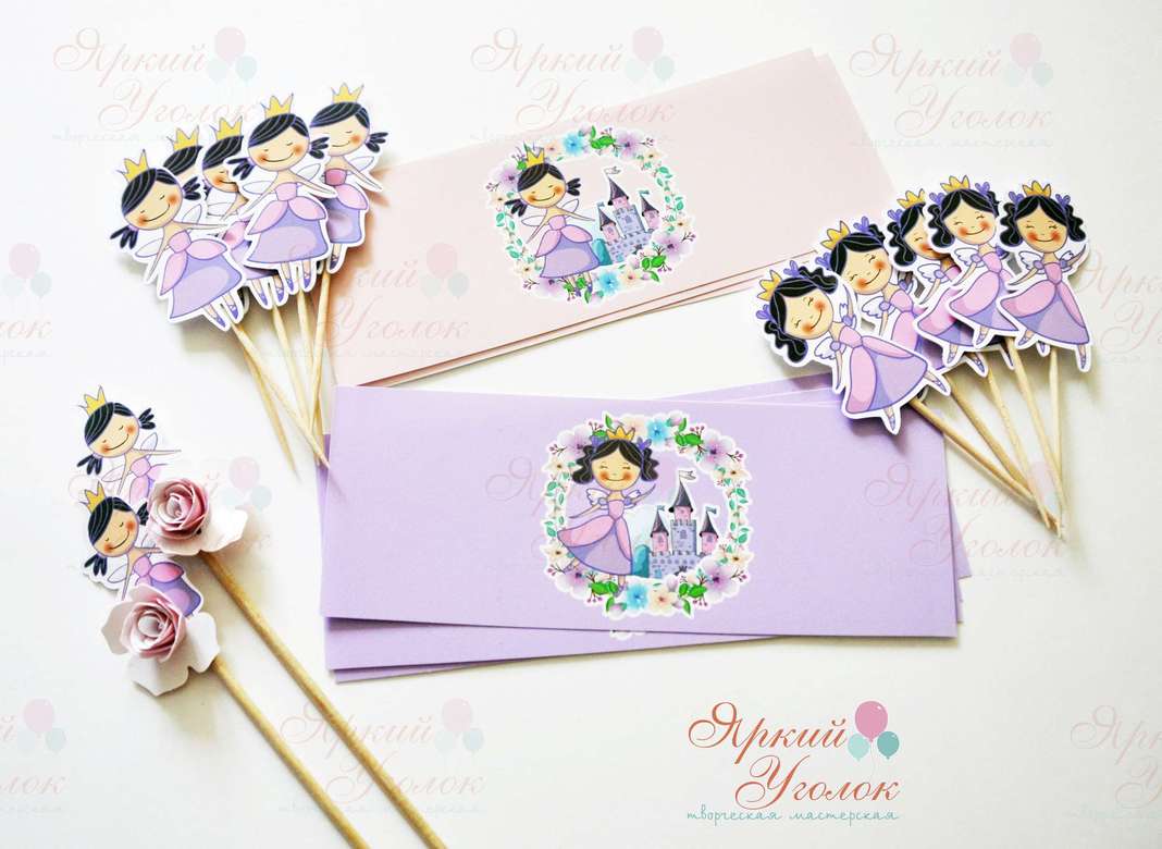 Наклейки на бутылочки "Принцессы"