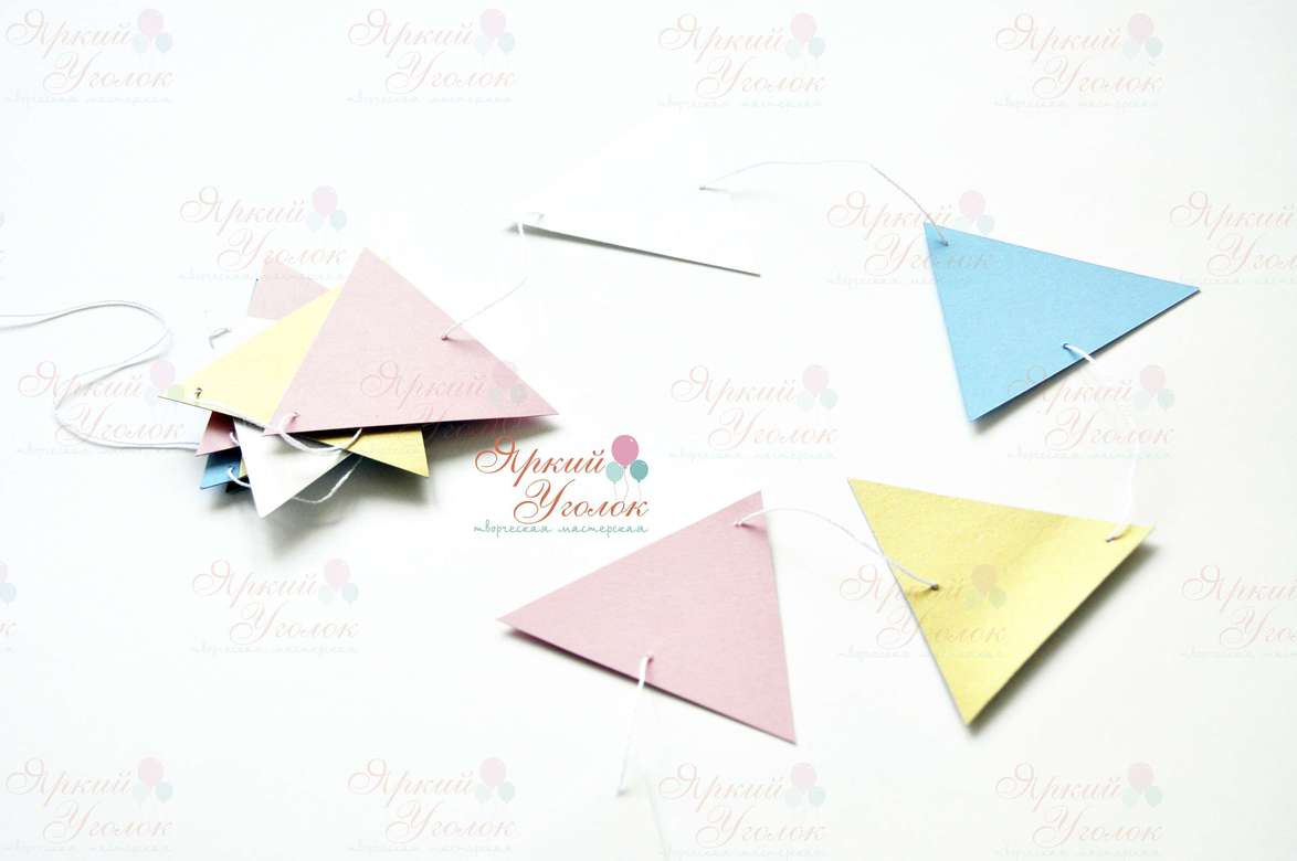 Гирлянда мини флажки без рисунка