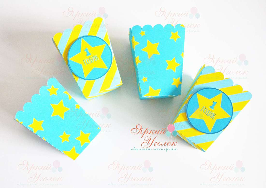 Стаканчики для сладостей или попкорна с напечатанным декором "Рок и звезды"