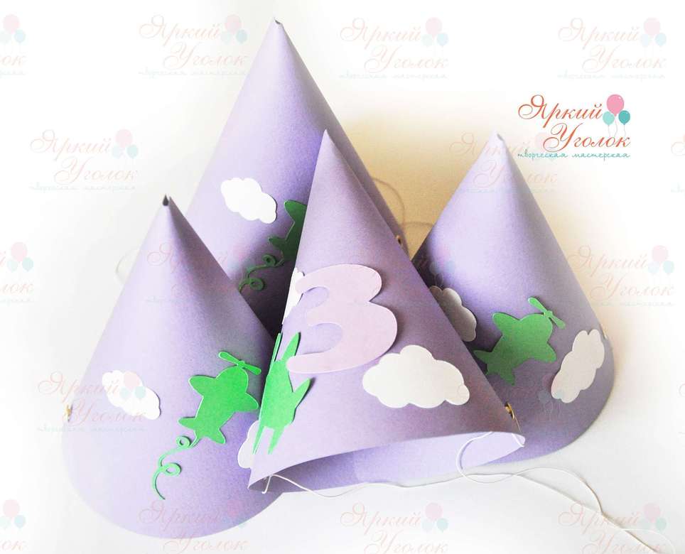 Колпачки с объемным декором "Самолетики"