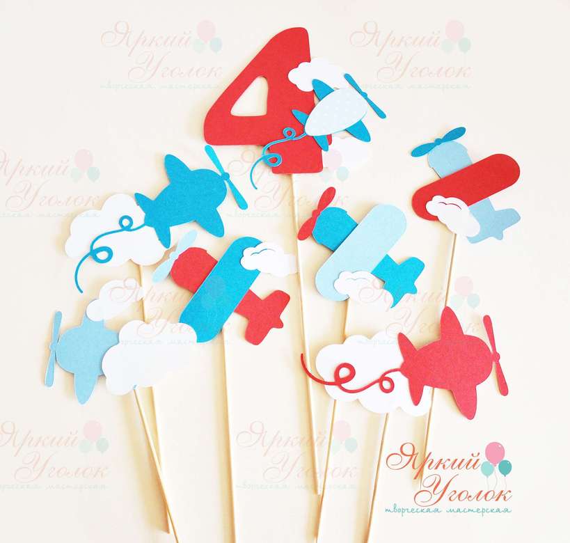 Топперы из отдельных элементов "Самолетики"