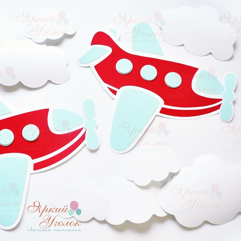 Картинки "Самолетики" для декора из отдельных элементов