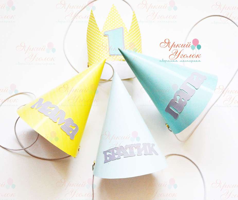 Колпачки и короны с объемным декором "Слоники"